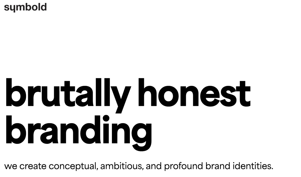 Screenshot of Symbold — Web · Branding agency